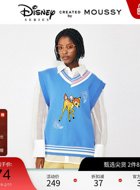 MOUSSY 夏季迪士尼合作款立体绣针织背心女010GSY70-0000