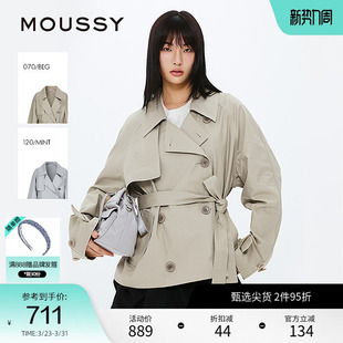 风衣外套女028ISZ30 随性都市风系带短款 0531 春季 MOUSSY