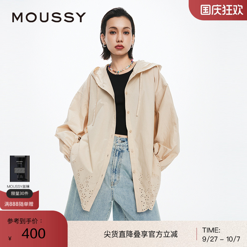 MOUSSY日系休闲风连帽衬衫外套