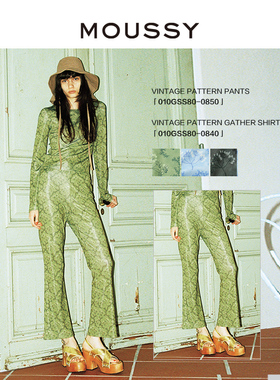 MOUSSY 冬季新品复古花纹图案修身短款针织衫女010GSS80-0840