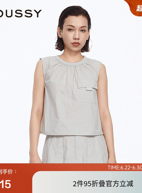 MOUSSY 春季城市户外风工装无袖衬衫上衣女028HSZ30-1491