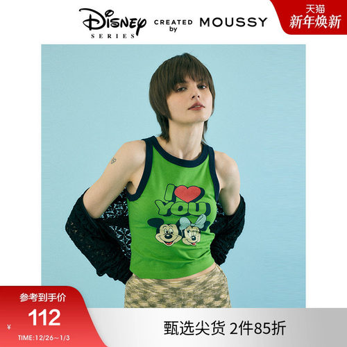 MOUSSY甜辣迪士尼印花TANK背心