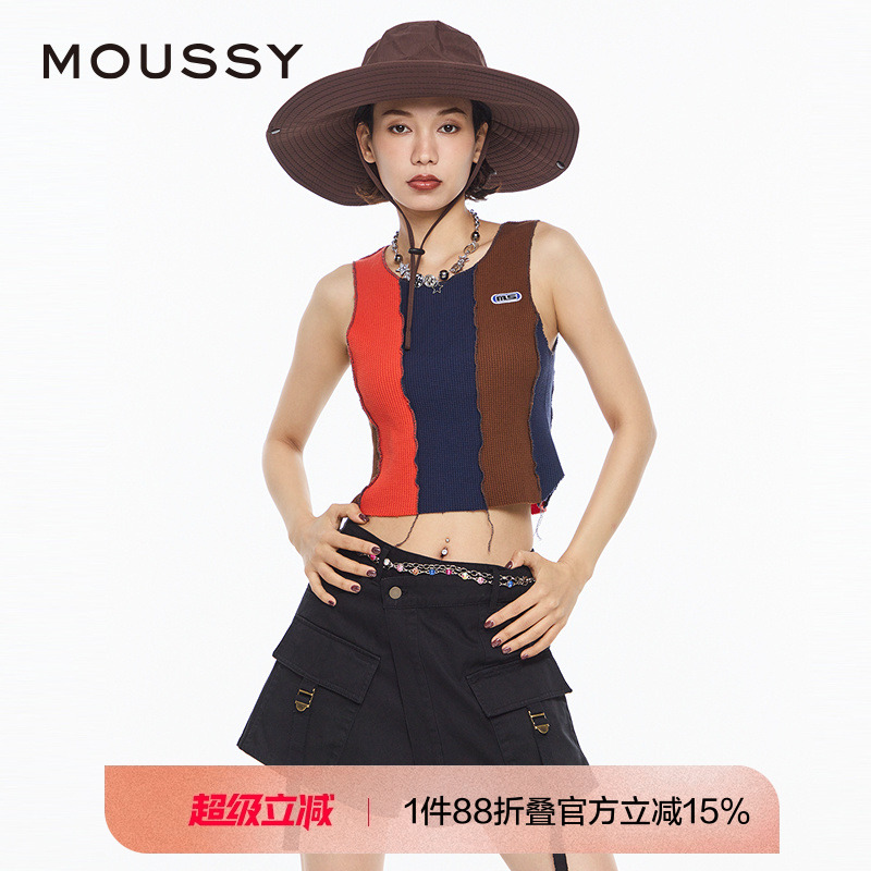 MOUSSYY2K辣妹音乐节针织背心