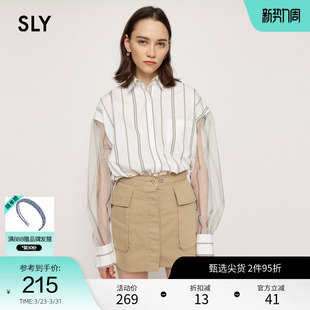 030GSZ30 SLY 衬衫 半透明休闲条纹设计休闲长袖 2290 春季