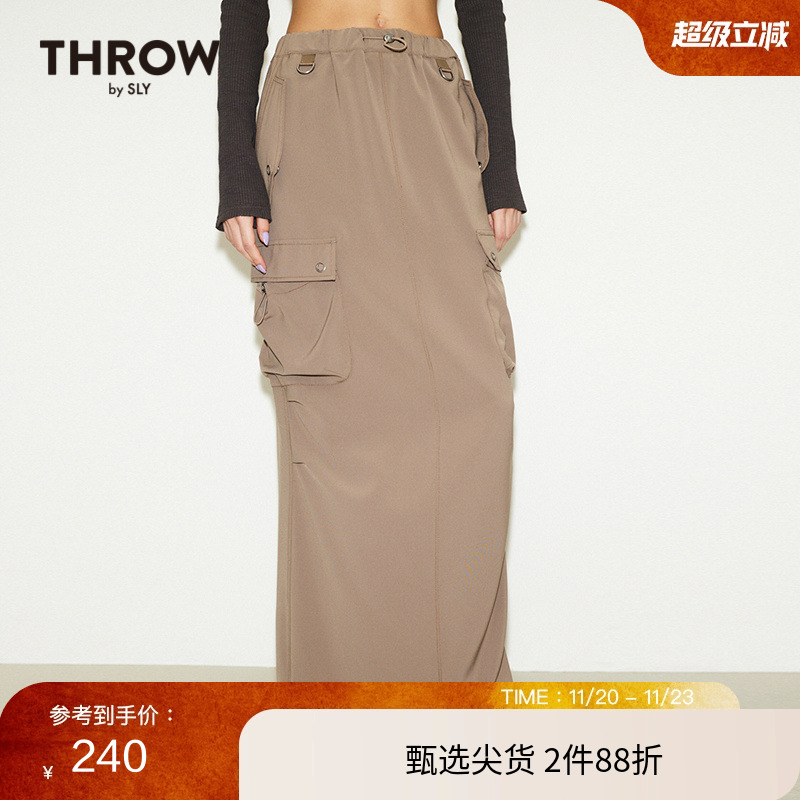 SLY欧美风多口袋工装裙半身裙