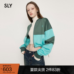 美式 运动休闲风拼色短款 2023冬季 卫衣外套038GAZ80 5630 新品 SLY