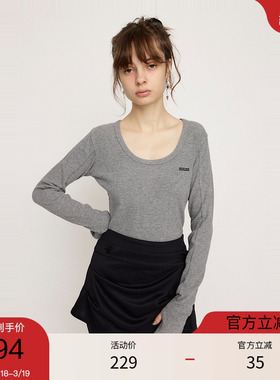 SLY 春季通勤简约基础罗纹圆领套头针织衫030HAZ80-2811