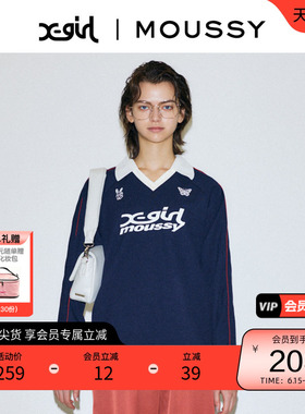 X-girl系列 MOUSSY 街头感美式校园风撞色针织衫女010GAL01-5260