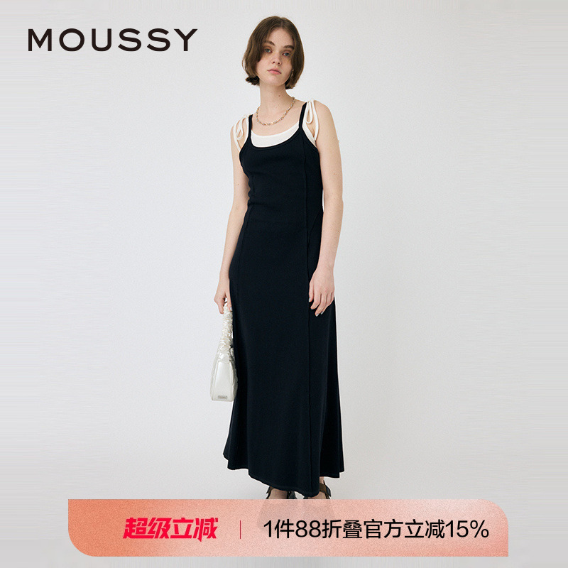 moussy设计感通勤风两件套连衣裙