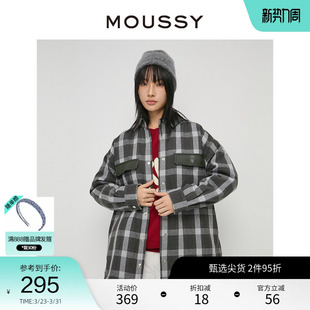 外套女028GA430 格纹中性风oversize衬衫 5670 学院风经典 MOUSSY
