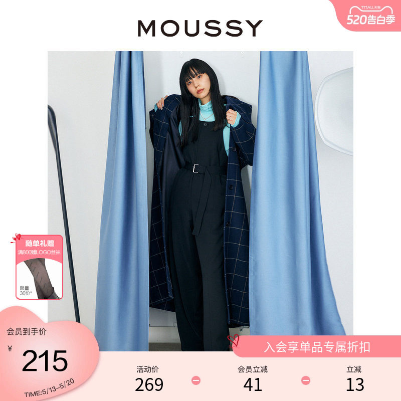 MOUSSY 春季中性收腰复古背带裤休闲裤女010FAW30-7