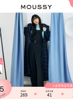 MOUSSY 春季中性收腰复古背带裤休闲裤女010FAW30-7220