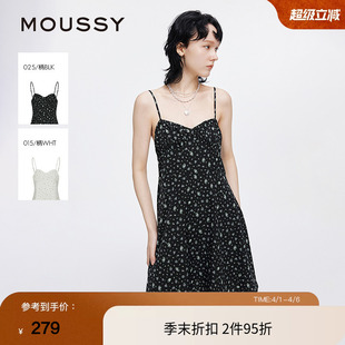 moussy 新品 波嘻风茶歇裙碎花吊带连衣裙女028ISA33 1004 2025夏季