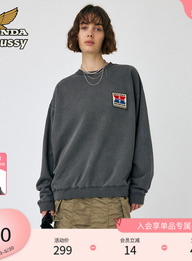 moussy x HONDA春季美式LOGO贴布圆领卫衣010HAL01-7361