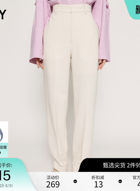 SLY 夏季通勤气质OL风高腰直筒西装休闲裤030GSL31-2120