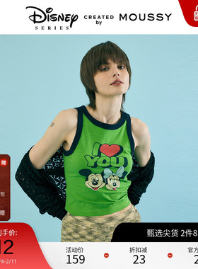 MOUSSY 2024夏季新品迪士尼联名甜辣印花TANK背心女010HSQ90-0280