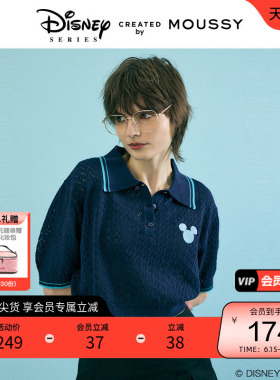 MOUSSY 夏季迪士尼联名刺绣POLO针织上衣女010HSL70-0100