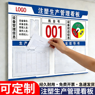 亚克力注塑生产管理看板定制公示栏工厂生产车间标识牌亚克力设备运行状态管理维护标识机器维检故障提示牌