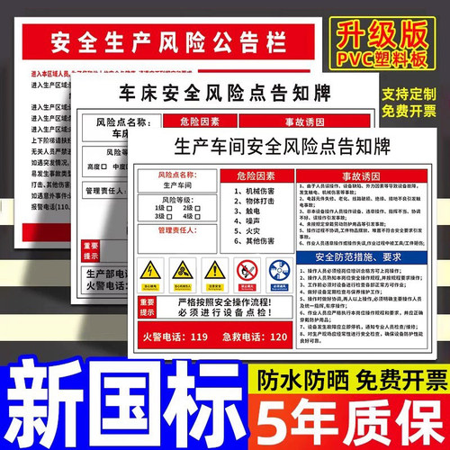 安全风险点告知牌卡车间岗位标识牌配电房危险标示有限受限空间标示工厂生产设备职业危害告示警示标志牌定制