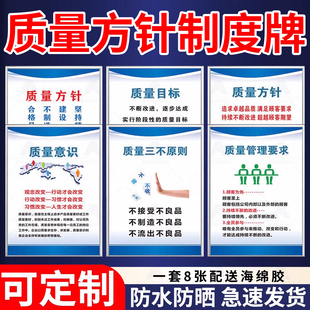企业精益品质管理标语品质方针质量目标海报工厂车间文化宣传挂图PDCA 3A 3G管理看板展板墙贴安全生产标识牌