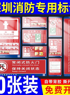 手动报警按钮消防标识深圳市物业消防栓箱贴纸消火栓灭火器使用说明标示方法火灾报警按钮监制标志贴