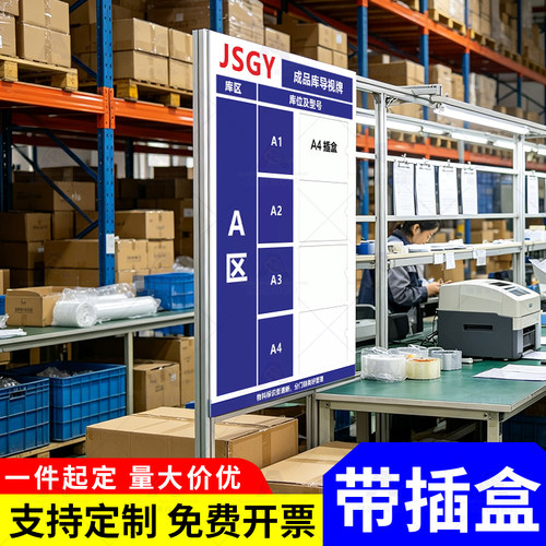 仓库成品库位导视牌物料分类管理看板卡槽可更换盘点记录信息表