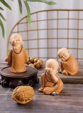 少林寺小和尚创意家居摆件树脂工艺品桌面客厅软装装饰品节日礼品
