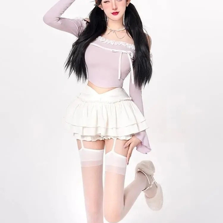 芭蕾风半身裙女春季韩版2026新款高腰显设计感甜辣蛋糕蓬蓬短裙