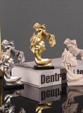 迷你一吻情深桌面小摆件现代简约人物树脂摆件轻奢创意抽象工艺品