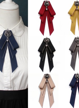 领花女学生校园风女生校服白色衬衫蝴蝶结空姐银行酒店职业装领结