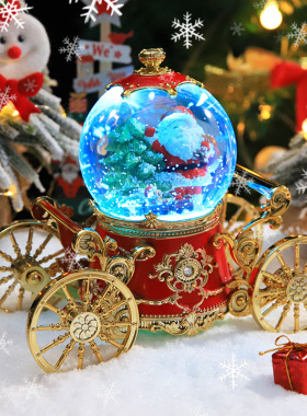 2025圣诞节装饰品摆件圣诞老人球音乐盒八音盒创意生日礼物定制