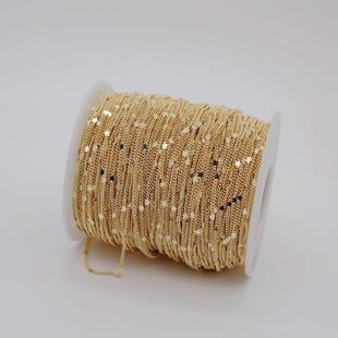 14K包金镀金保色侧身压五角星链子细链条diy饰品配件材料散链手链