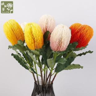 新款仿真花班克木佛塔花 仿真干花澳洲帝王花 室内酒店装饰假花
