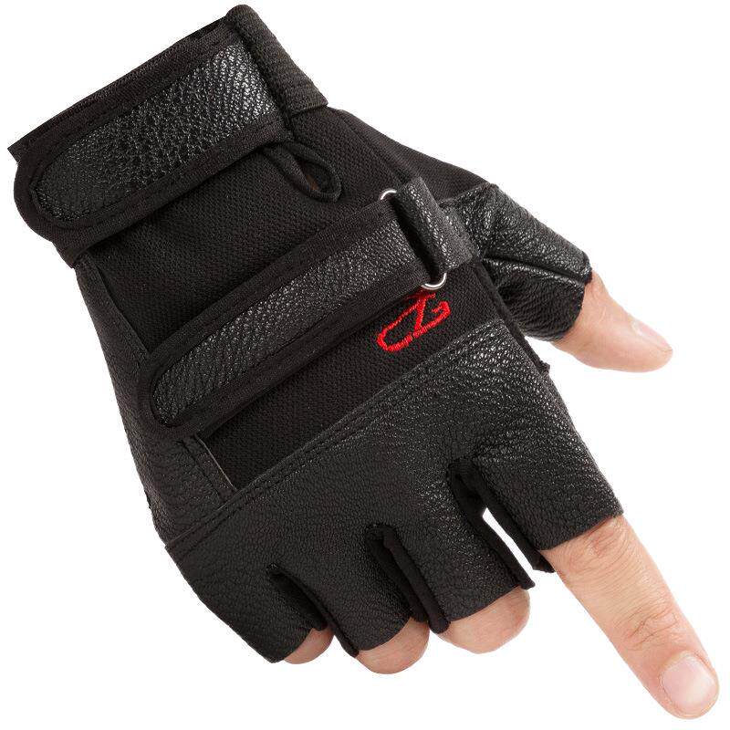 半指皮手套男女士户外运动骑行健身登山越战术野摩托车PU皮手礼物