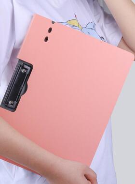 a4资料文件夹黑色pp磨砂写字板夹办公用品横式竖式秘书夹现货