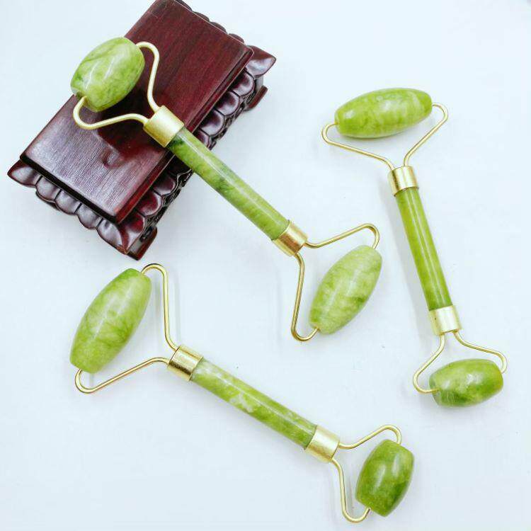 天然玉石按摩滚轮 岫岩玉石棒面部器 玉推礼物