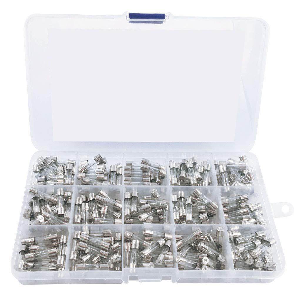 300盒装玻璃保险丝组合5x20mm250V0.1A-20A管保险丝组合套装