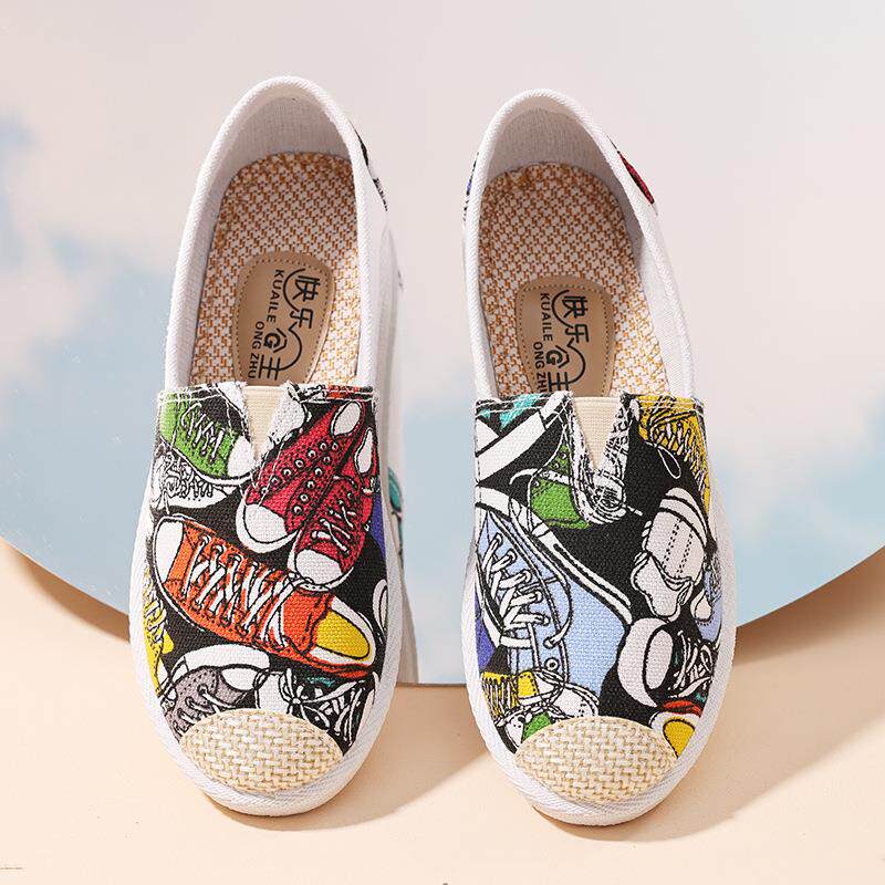 布鞋女平底一脚蹬帆布老北京女士休闲2027年款薄款春秋单鞋子礼物