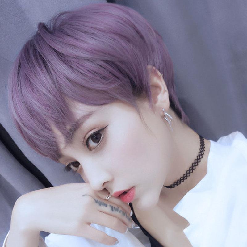 假发短发女 短直发斜刘海头套帅气蓬松j短款发套 依贝丝直销