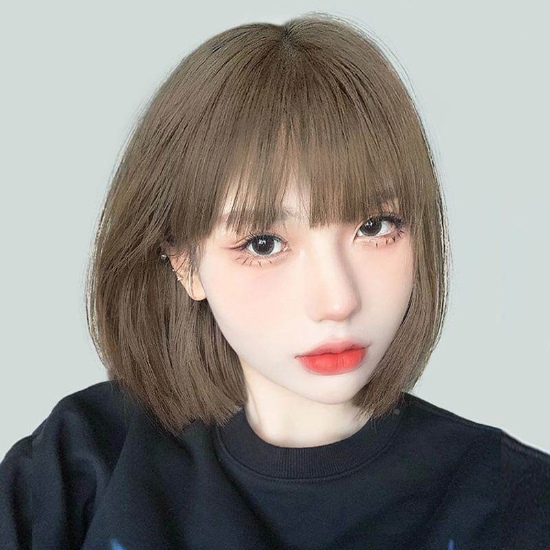 女式短发新款假时尚潮流发型圆脸修脸自然少女全头套式中短发礼物