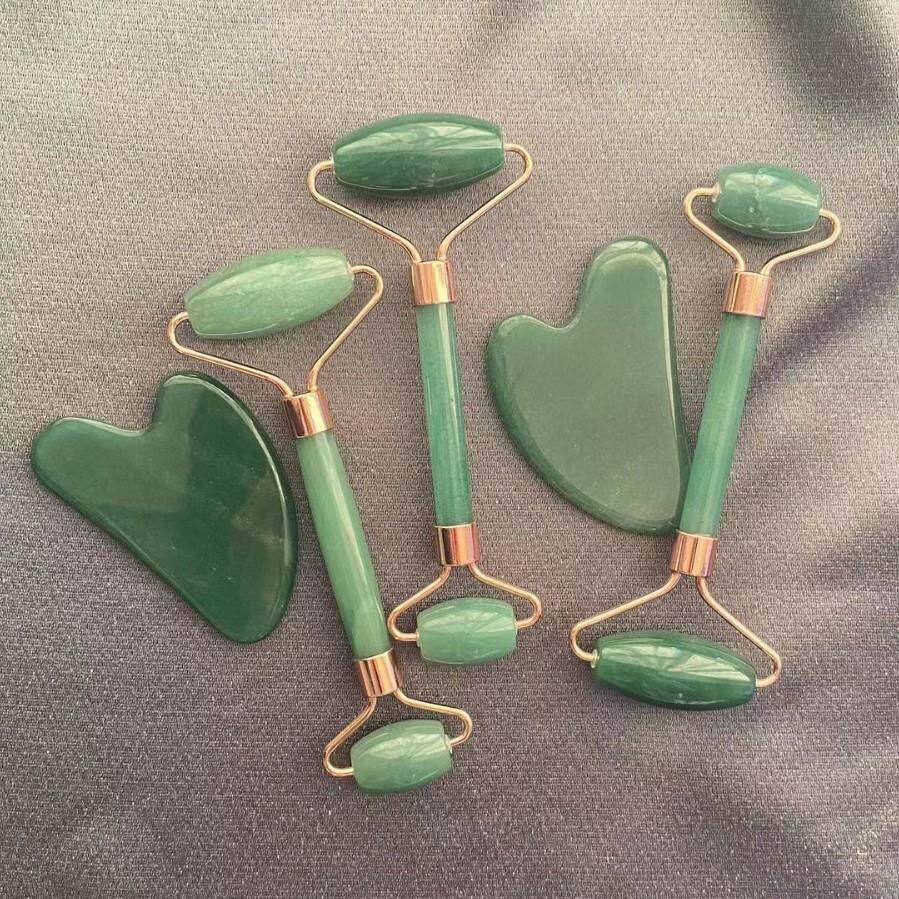 天然东陵玉玉石滚轮刮痧板套装 东陵玉刮痧板全身通用肩颈专礼物