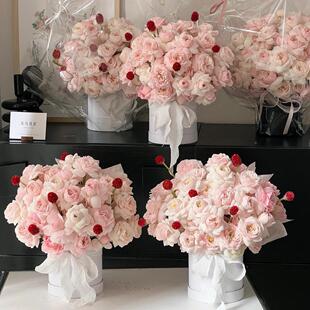 小号抱抱桶花艺插花桶diy鲜花包装盒玫瑰永生花礼盒大中小号圆筒