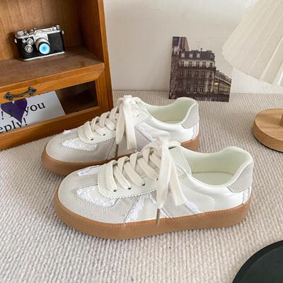 6504新中式平底小白鞋女chic2027新款百搭小众德训鞋爆款超火礼物