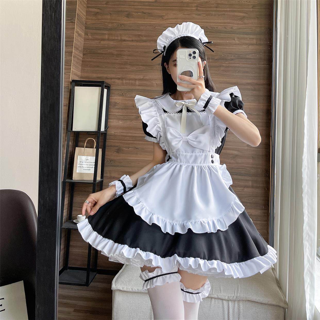 女仆女佣装蝴蝶结女仆日系动漫COSPLAY加大码日系女仆二次元