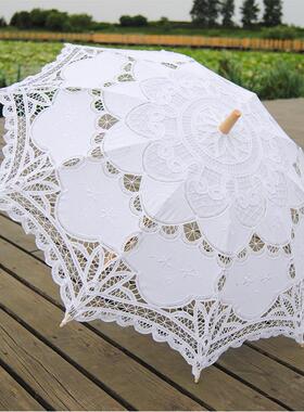 工艺伞 花边伞 蕾丝伞 舞蹈道具摄影婚礼绣花欧式公主钩花棉布伞