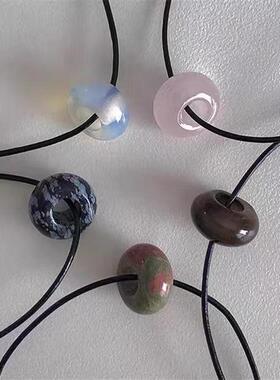 复古ins风玉石串珠颈链项链国潮叠戴设计感简约古风民族锁骨链女