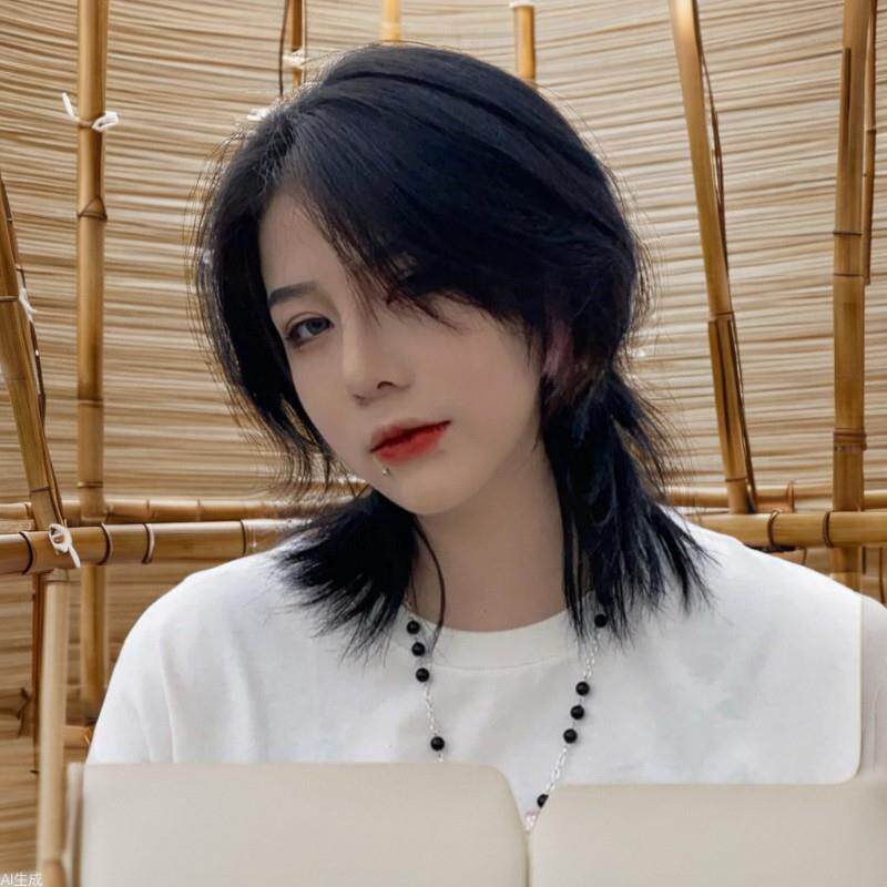 狼尾假发短发女网红日系鲻鱼头男女可戴武士头假发头套男礼物