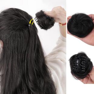 自然假发丸子头花苞头蓬松发圈发量少发饰专用盘发神器女卷发