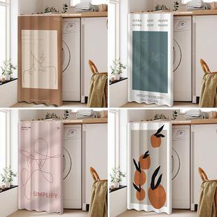 厨房橱柜门帘遮丑帘魔术贴储物柜子置物架遮挡帘防油烟免打孔滑轨