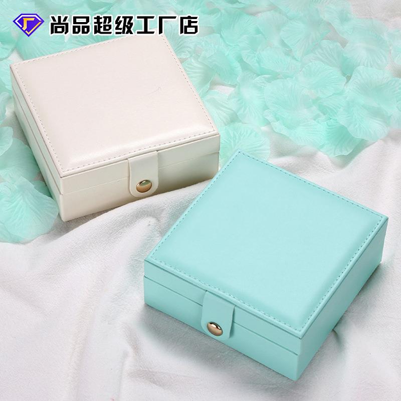 单层PU简约首饰收纳盒 创意便携饰品珠宝盒 耳钉耳环戒指小首饰盒